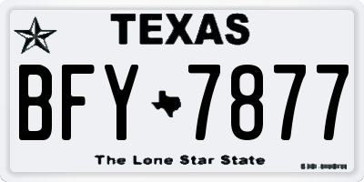 TX license plate BFY7877