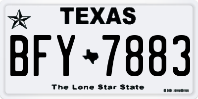 TX license plate BFY7883
