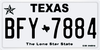 TX license plate BFY7884