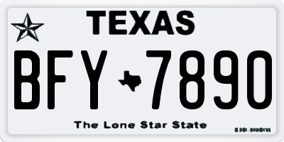 TX license plate BFY7890