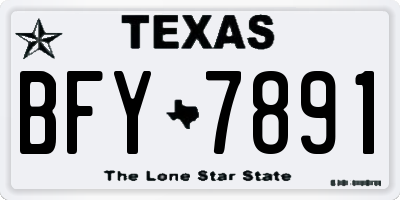 TX license plate BFY7891