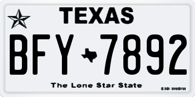 TX license plate BFY7892