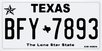 TX license plate BFY7893