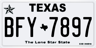 TX license plate BFY7897