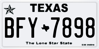 TX license plate BFY7898