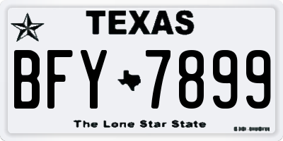 TX license plate BFY7899