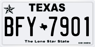 TX license plate BFY7901