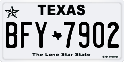 TX license plate BFY7902