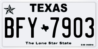 TX license plate BFY7903
