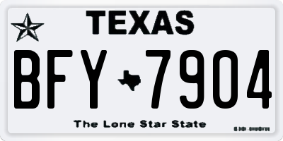 TX license plate BFY7904