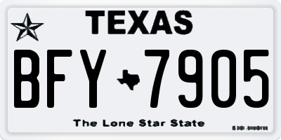 TX license plate BFY7905