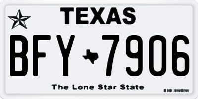 TX license plate BFY7906