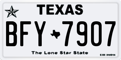 TX license plate BFY7907