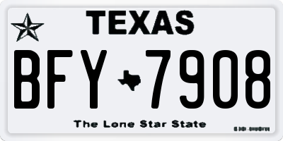 TX license plate BFY7908