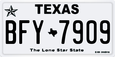 TX license plate BFY7909
