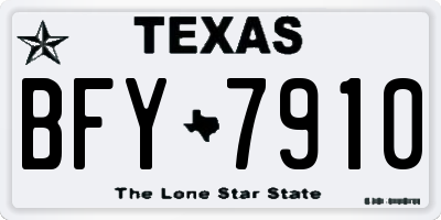 TX license plate BFY7910
