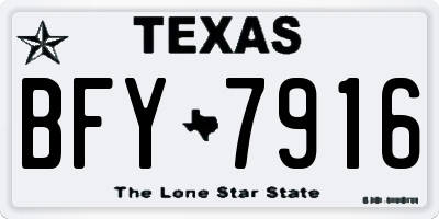 TX license plate BFY7916