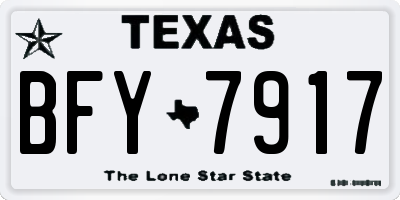 TX license plate BFY7917