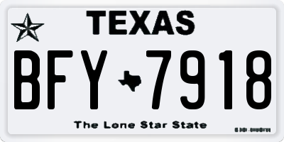 TX license plate BFY7918