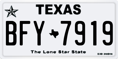 TX license plate BFY7919