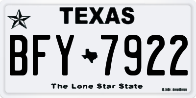 TX license plate BFY7922