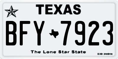 TX license plate BFY7923