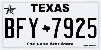 TX license plate BFY7925