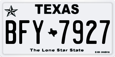TX license plate BFY7927