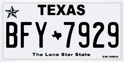 TX license plate BFY7929