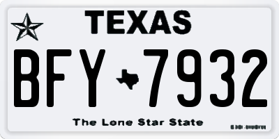 TX license plate BFY7932