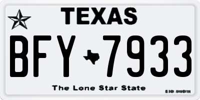TX license plate BFY7933