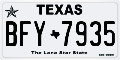 TX license plate BFY7935