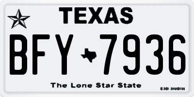 TX license plate BFY7936