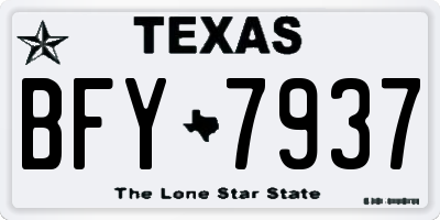 TX license plate BFY7937