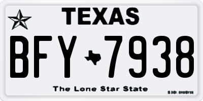 TX license plate BFY7938