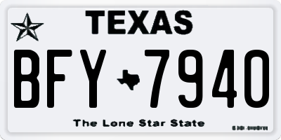 TX license plate BFY7940