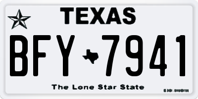 TX license plate BFY7941