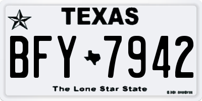 TX license plate BFY7942