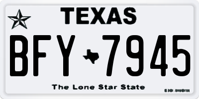 TX license plate BFY7945