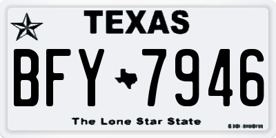 TX license plate BFY7946