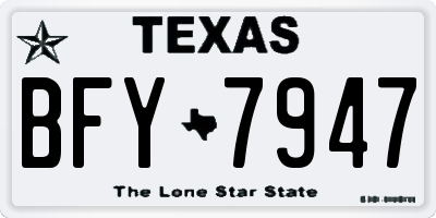 TX license plate BFY7947