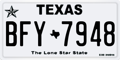 TX license plate BFY7948