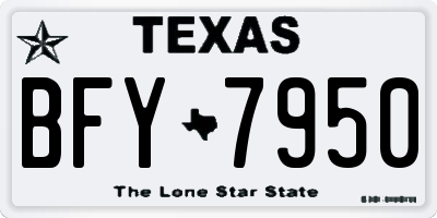 TX license plate BFY7950