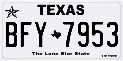 TX license plate BFY7953