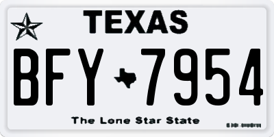 TX license plate BFY7954