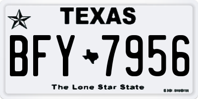 TX license plate BFY7956