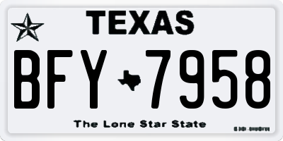 TX license plate BFY7958