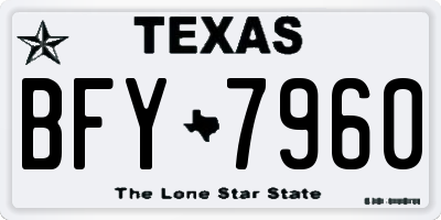 TX license plate BFY7960