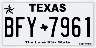 TX license plate BFY7961