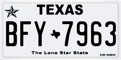 TX license plate BFY7963